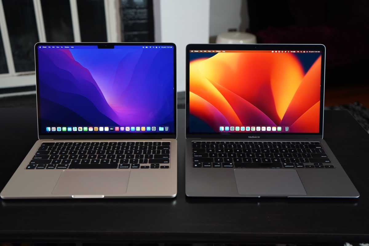 Velikost displeje MacBook Air M2 vs M1