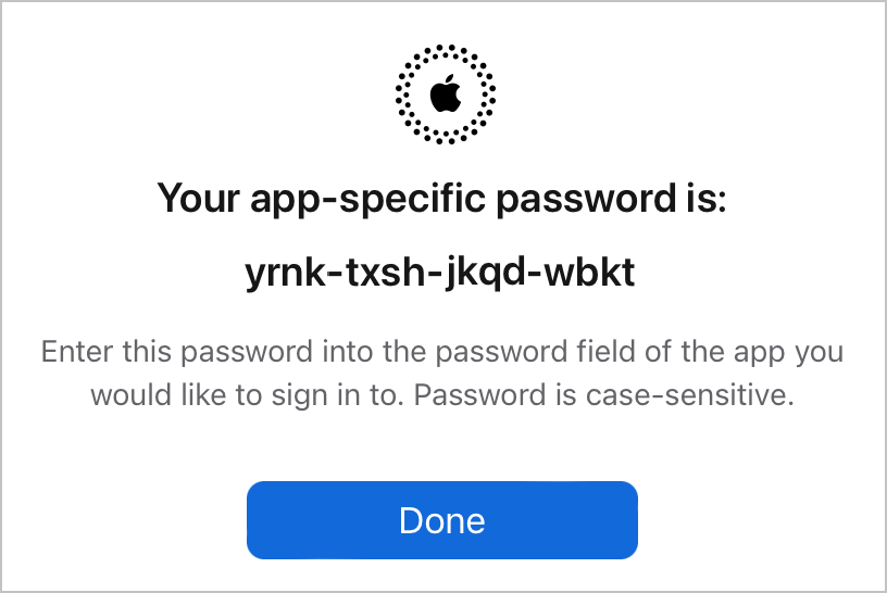 Heslo specifické pro aplikaci iCloud Mail