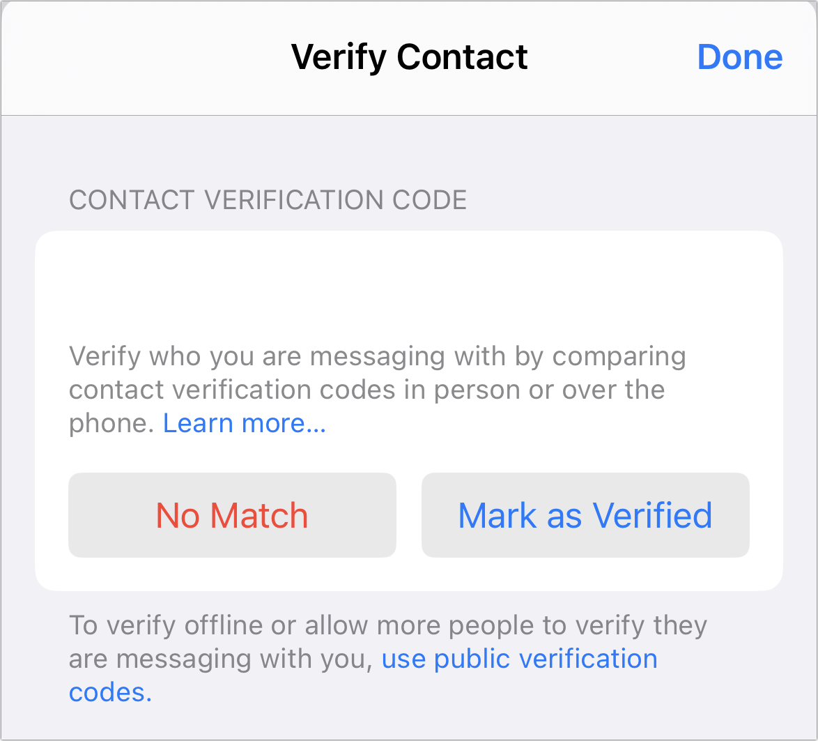 iOS ověřit kontakt